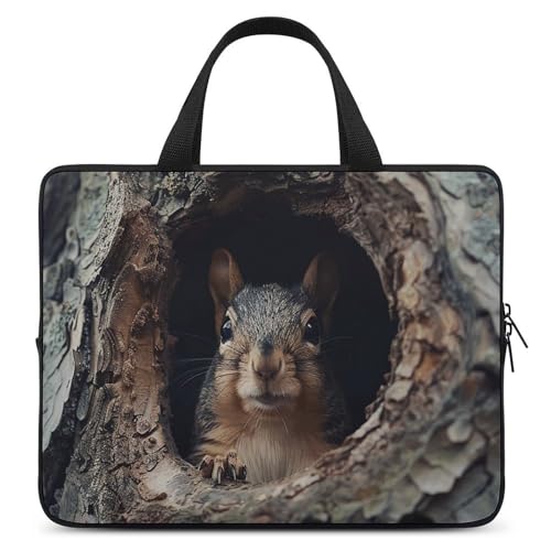 Laptoptasche mit Eichhörnchen im Baumloch, strapazierfähig, wasserabweisend, Notebook-Tasche für Computer oder Tablet Laptoptasche mit Eichhörnchen im Baumloch, strapazierfähig, wasserabweisend, Notebook-Tasche für Computer oder Tablet von AQRJLPM