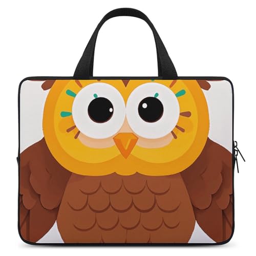 Laptoptasche mit niedlichen, großen braunen Cartoon-Eulen, strapazierfähig, wasserabweisend, Notebook-Tasche für Computer oder Tablet Laptoptasche mit niedlichen, großen braunen Cartoon-Eulen, strapazierfähig, wasserabweisend, Notebook-Tasche für Computer oder Tablet von AQRJLPM