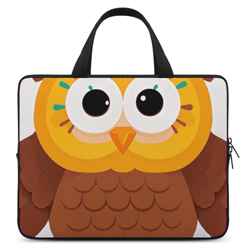 Laptoptasche mit niedlichen, großen braunen Cartoon-Eulen, strapazierfähig, wasserabweisend, Notebook-Tasche für Computer oder Tablet Laptoptasche mit niedlichen, großen braunen Cartoon-Eulen, strapazierfähig, wasserabweisend, Notebook-Tasche für Computer oder Tablet von AQRJLPM