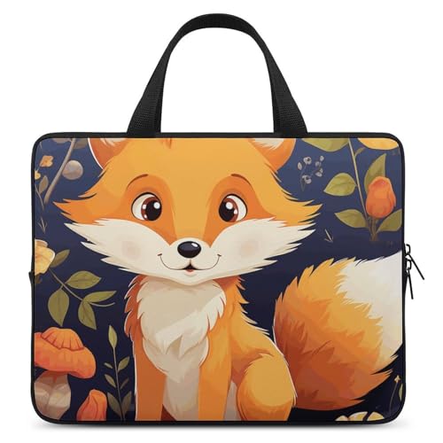 Laptoptasche mit süßem Tiermotiv und Fuchs-Blume, strapazierfähig, wasserabweisend, Notebook-Tasche für Computer oder Tablet Laptoptasche mit süßem Tiermotiv und Fuchs-Blume, strapazierfähig, wasserabweisend, Notebook-Tasche für Computer oder Tablet von AQRJLPM