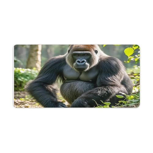 Mauspad, Motiv: Gorilla auf dem Boden, rutschfest, groß, Computer- und Laptop-Matte, Laptop-Schutz, Schreibblöcke für Büro, Zuhause, 30,5 x 61 cm Mauspad, Motiv: Gorilla auf dem Boden, rutschfest, groß, Computer- und Laptop-Matte, Laptop-Schutz, Schreibblöcke für Büro, Zuhause, 30,5 x 61 cm von AQRJLPM