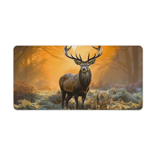 Mauspad, Motiv: Hirsch im Gras, groß, rutschfest, Schreibtischunterlage, große Computer- und Laptop-Matte, Laptop-Schutz, Schreibblöcke für Büro, Zuhause, 30,5 x 61 cm Mauspad, Motiv: Hirsch im Gras, groß, rutschfest, Schreibtischunterlage, große Computer- und Laptop-Matte, Laptop-Schutz, Schreibblöcke für Büro, Zuhause, 30,5 x 61 cm von AQRJLPM