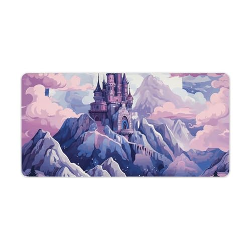 Mauspad, Motiv: Wolken über dem Schloss, groß, rutschfest, Schreibtischunterlage, große Computer- und Laptop-Matte, Laptop-Schutz, Schreibblöcke für Büro, Zuhause, 30,5 x 61 cm Mauspad, Motiv: Wolken über dem Schloss, groß, rutschfest, Schreibtischunterlage, große Computer- und Laptop-Matte, Laptop-Schutz, Schreibblöcke für Büro, Zuhause, 30,5 x 61 cm von AQRJLPM