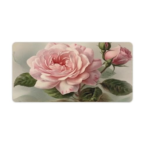 Mauspad, Vintage, schöne Rose, groß, rutschfest, für Büro, Schreibtisch, große Computer- und Laptop-Matte, Laptop-Schutz, Schreibblöcke für Büro, Zuhause, 30,5 x 61 cm Mauspad, Vintage, schöne Rose, groß, rutschfest, für Büro, Schreibtisch, große Computer- und Laptop-Matte, Laptop-Schutz, Schreibblöcke für Büro, Zuhause, 30,5 x 61 cm von AQRJLPM