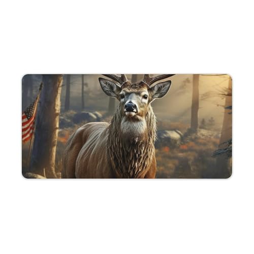 Mauspad mit Hirschjagd-Saison, groß, rutschfest, Schreibtischunterlage, große Computer- und Laptop-Matte, Laptop-Schutz, Schreibblöcke für Büro, Zuhause, 30,5 x 61 cm Mauspad mit Hirschjagd-Saison, groß, rutschfest, Schreibtischunterlage, große Computer- und Laptop-Matte, Laptop-Schutz, Schreibblöcke für Büro, Zuhause, 30,5 x 61 cm von AQRJLPM