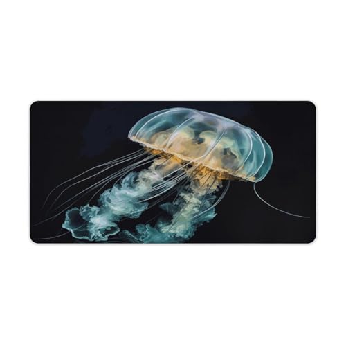 Mauspad mit Quallen, groß, rutschfest, Schreibtischunterlage, große Computer- und Laptop-Matte, Laptop-Schutz, Schreibblöcke für Büro, Zuhause, 30,5 x 61 cm Mauspad mit Quallen, groß, rutschfest, Schreibtischunterlage, große Computer- und Laptop-Matte, Laptop-Schutz, Schreibblöcke für Büro, Zuhause, 30,5 x 61 cm von AQRJLPM