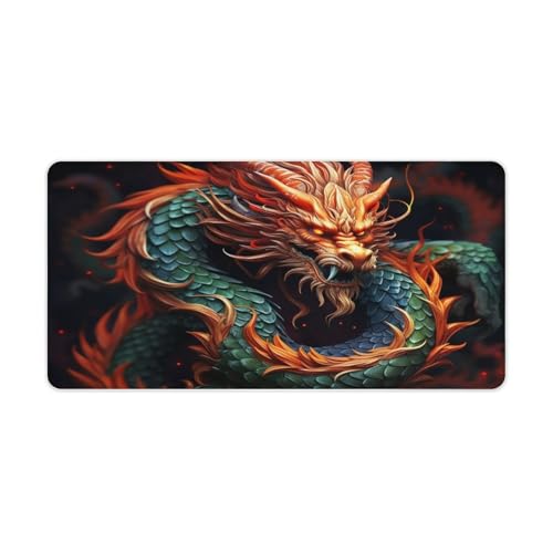 Mauspad mit chinesischem Drachen, rutschfest, groß, Computer- und Laptop-Matte, Laptop-Schutz, Schreibblöcke für Büro, Zuhause, 30,5 x 61 cm Mauspad mit chinesischem Drachen, rutschfest, groß, Computer- und Laptop-Matte, Laptop-Schutz, Schreibblöcke für Büro, Zuhause, 30,5 x 61 cm von AQRJLPM