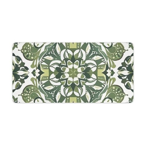 Mauspad mit dekorativem Muster, groß, rutschfest, für Büro, Schreibtisch, groß, Computer- und Laptop-Matte, Laptop-Schutz, Schreibblöcke für Büro, Zuhause, 30,5 x 61 cm, Grün Mauspad mit dekorativem Muster, groß, rutschfest, für Büro, Schreibtisch, groß, Computer- und Laptop-Matte, Laptop-Schutz, Schreibblöcke für Büro, Zuhause, 30,5 x 61 cm, Grün von AQRJLPM