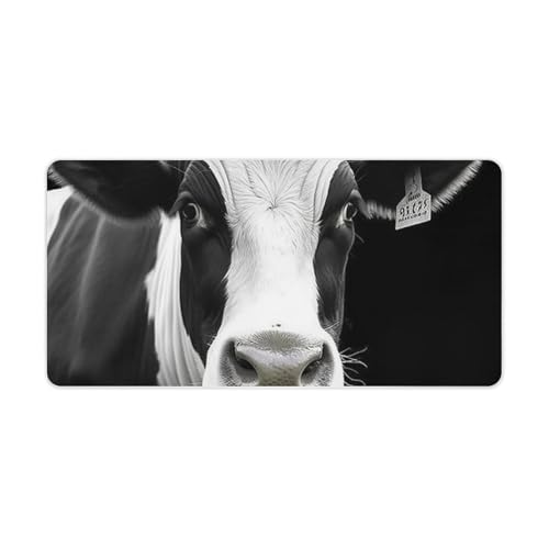 Mauspad mit lustigem Kuhkopf, groß, rutschfest, für Büro, Schreibtisch, große Computer- und Laptop-Matte, Laptop-Schutz, Schreibblöcke für Büro, Zuhause, 30,5 x 61 cm Mauspad mit lustigem Kuhkopf, groß, rutschfest, für Büro, Schreibtisch, große Computer- und Laptop-Matte, Laptop-Schutz, Schreibblöcke für Büro, Zuhause, 30,5 x 61 cm von AQRJLPM