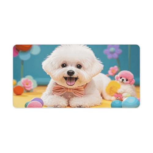 Mauspad mit niedlichem Bichon-Frisé-Motiv, groß, rutschfest, für Büro, Schreibtisch, große Computer- und Laptop-Matte, Laptop-Schutz, Schreibblöcke für Büro, Zuhause, 30,5 x 61 cm Mauspad mit niedlichem Bichon-Frisé-Motiv, groß, rutschfest, für Büro, Schreibtisch, große Computer- und Laptop-Matte, Laptop-Schutz, Schreibblöcke für Büro, Zuhause, 30,5 x 61 cm von AQRJLPM