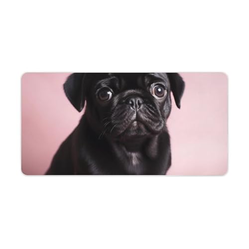Mauspad mit niedlichem Mops, groß, rutschfest, für Büro, Laptop, Laptop, Schutz, Schreibblöcke für Büro, Zuhause, 30,5 x 61 cm Mauspad mit niedlichem Mops, groß, rutschfest, für Büro, Laptop, Laptop, Schutz, Schreibblöcke für Büro, Zuhause, 30,5 x 61 cm von AQRJLPM