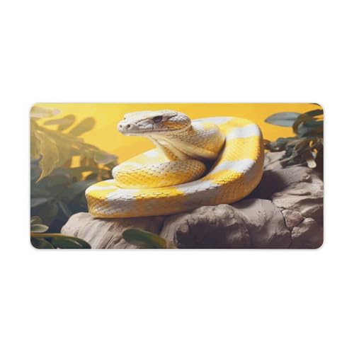 Python-Mauspad, groß, rutschfest, für Büro, Schreibtisch, große Computer- und Laptop-Matte, Laptop-Schutz, Schreibblöcke für Büro, Zuhause, 30,5 x 61 cm, Gelb und Weiß Python-Mauspad, groß, rutschfest, für Büro, Schreibtisch, große Computer- und Laptop-Matte, Laptop-Schutz, Schreibblöcke für Büro, Zuhause, 30,5 x 61 cm, Gelb und Weiß von AQRJLPM