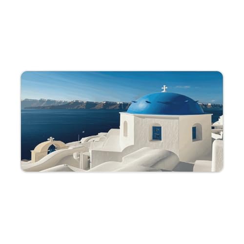 Santorini Mauspad mit griechischer Insel und Meerblick, groß, rutschfest, Schreibtischunterlage für Büro und Laptop, Laptop-Schutz, Schreibblöcke für Büro, Zuhause, 30,5 x 61 cm Santorini Mauspad mit griechischer Insel und Meerblick, groß, rutschfest, Schreibtischunterlage für Büro und Laptop, Laptop-Schutz, Schreibblöcke für Büro, Zuhause, 30,5 x 61 cm von AQRJLPM