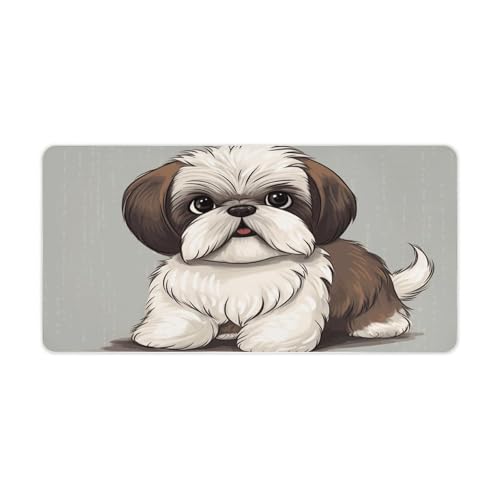 Shih Tzu Hunde-Mauspad, groß, rutschfest, Schreibtischunterlage, große Computer- und Laptop-Matte, Laptop-Schutz, Schreibblöcke für Büro, Zuhause, 30,5 x 61 cm Shih Tzu Hunde-Mauspad, groß, rutschfest, Schreibtischunterlage, große Computer- und Laptop-Matte, Laptop-Schutz, Schreibblöcke für Büro, Zuhause, 30,5 x 61 cm von AQRJLPM