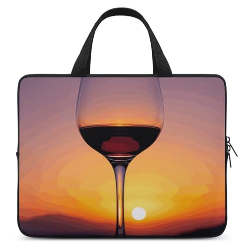 Sunset Weinglas-Laptop-Tasche, strapazierfähig, wasserabweisend, Notebook-Tasche für Computer oder Tablet Sunset Weinglas-Laptop-Tasche, strapazierfähig, wasserabweisend, Notebook-Tasche für Computer oder Tablet von AQRJLPM