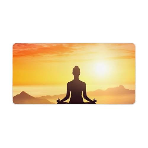 Yoga-Mauspad für Meditation, groß, rutschfest, Schreibtischunterlage, große Computer- und Laptop-Matte, Laptop-Schutz, Schreibblöcke für Büro, Zuhause, 30,5 x 61 cm Yoga-Mauspad für Meditation, groß, rutschfest, Schreibtischunterlage, große Computer- und Laptop-Matte, Laptop-Schutz, Schreibblöcke für Büro, Zuhause, 30,5 x 61 cm von AQRJLPM