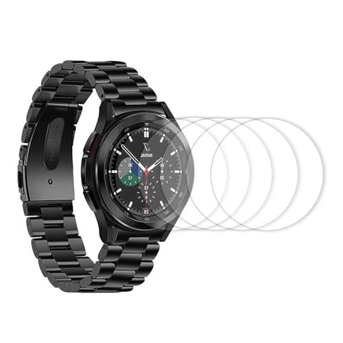 AQSQWQ 5 Stück Kompatibel mit Samsung Galaxy Watch 6 Classic 43mm Schutzfolie Glas, Wasserdichtes Glas Schutz Displayschutzfolie Anti-Kratzen, Arc Edges Displayschutz für Galaxy Watch 6 (43mm) von AQSQWQ