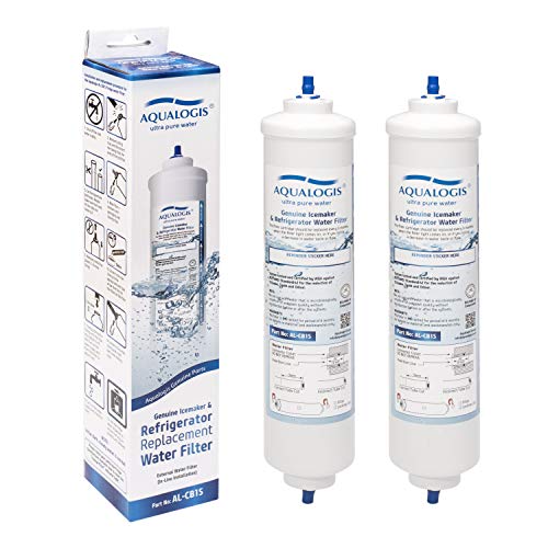 2 x Aqualogis Kühlschrank Filter Extern Passend für AEG, LG, Samsung, Daewoo, Bosch Mit Integriertem 1/4 (6.35mm) Wasserfilteranschluss von AQUALOGIS ultra pure water