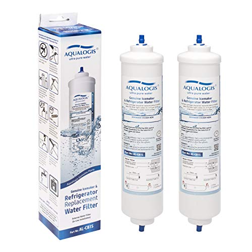 2 x Aqualogis Kühlschrank Filter Extern Passend für AEG, LG, Samsung, Daewoo, Bosch Mit Integriertem 1/4 (6.35mm) Wasserfilteranschluss von Aqualogis