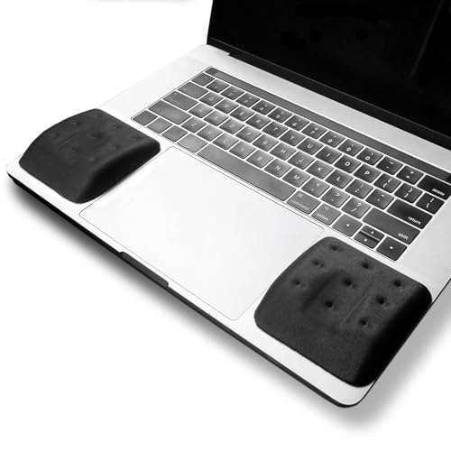 WavePads von PostureUp – 2er-Pack rutschfeste Handgelenkauflagen für Laptop und Tastatur, ergonomische Memory-Schaum-Laptop-Handgelenkpolster für Handgelenkschmerzen & Karpaltunnellinderung, von AQUUES Solutions