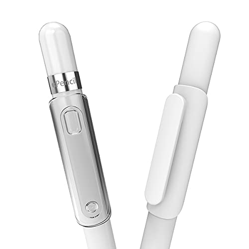 araree A-Clip kompatibel mit Apple Pencil Gen.1 / Gen.2 Hartmaterial Clip für Apple Pencil Pen Halter, Bleistift Pocket Clip für Frauen Männer Mädchen mit 2 Stück klar weiß von ARAREE