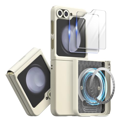 araree Aero Flex M Galaxy Z Flip 6 Hülle mit Scharnierschutz, 2 Stück, Displayschutzfolie aus gehärtetem Glas, kompatibel mit Magsafe-Zubehör, dünne & schlanke, stoßfeste Hülle (Creme + gehärtetes araree Aero Flex M Galaxy Z Flip 6 Hülle mit Scharnierschutz, 2 Stück, Displayschutzfolie aus gehärtetem Glas, kompatibel mit Magsafe-Zubehör, dünne & schlanke, stoßfeste Hülle (Creme + gehärtetes von ARAREE