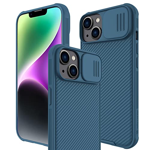 ÁRBOLORO Hülle Kompatibel mit iPhone 14, [Kameraschutz Camera Lens Protection] Anti-Rutsch Stoßfest Kratzfest Hart PC Stylisch Schutzhülle für iPhone 14 - Blau von ÁRBOLORO