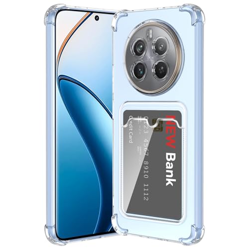 ÁRBOLORO Hülle für Realme 12 Pro / 12 Pro+ 5G mit Kartenfäch Transparent Silikon TPU Handyhülle Ultra Dünn Weiche Stoßfest Flexibel Handy Tasche Bumper Case für Realme 12 Pro / 12 Pro+ 5G von ÁRBOLORO