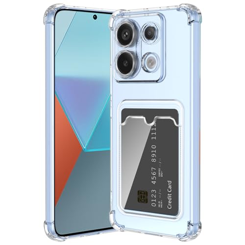 ÁRBOLORO Hülle für Redmi Note 13 Pro 5G / Poco X6(Nicht für Note 13 Pro 4G) mit Kartenfäch Transparent Silikon TPU Handyhülle Ultra Dünn Weiche Stoßfest Flexibel Handy Tasche Bumper Case von ÁRBOLORO