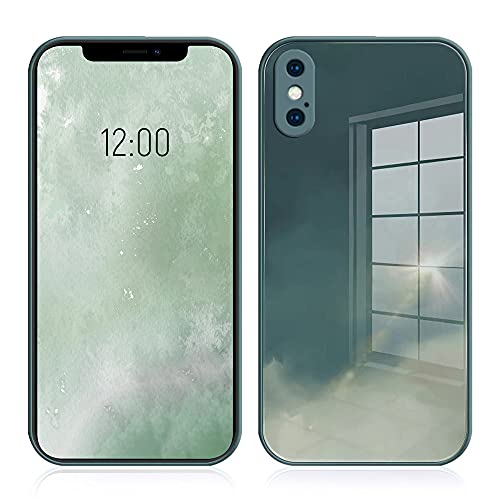 ÁRBOLORO Hülle für iPhone X/iPhone XS, Gradient Watercolor Case Silicone Anti-Shock Stoßstange Hülle für iPhone X/iPhone XS - Dunkelgrün von ÁRBOLORO