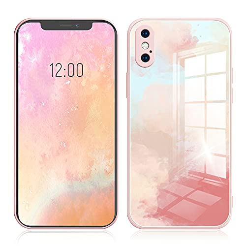 ÁRBOLORO Hülle für iPhone XS Max, Gradient Watercolor Case Silicone Anti-Shock Stoßstange Hülle für iPhone XS Max - Kirschblüten von ÁRBOLORO