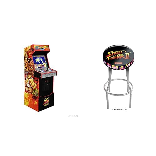 Street Fighter Legacy 14 Games WiFi Enabled Arcade Machine + Street Fighter Stool von ARCADE1UP