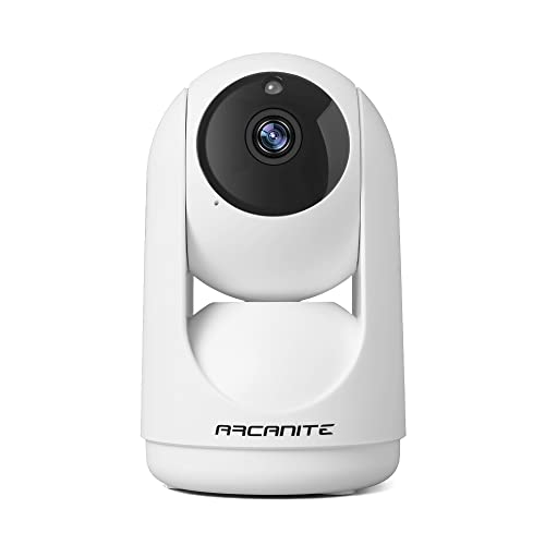 ARCANITE 1080P Wireless Home Security WiFi IP-Kamera für die Überwachung von Babys und Haustieren, Handy-App für Fernbedienung, Nachtsicht, Audio, MicroSD-Kartensteckplatz, Weiß von ARCANITE