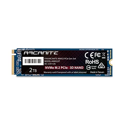 ARCANITE 2 TB NVMe M.2 2280 PCIe Gen 3x4 Internes Solid State Drive (SSD) von ARCANITE