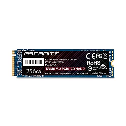 ARCANITE 256 GB NVMe M.2 2280 PCIe Gen 3x4 Internes Solid State Drive (SSD) von ARCANITE