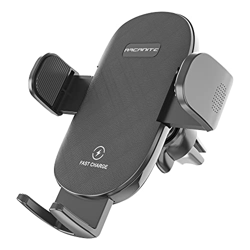 ARCANITE Advanced Air Vent Handyhalterung mit schneller kabelloser Aufladung für den Einsatz in Autos. Kabelloses Laden Kompatibel mit iPhone, Android, Black von ARCANITE