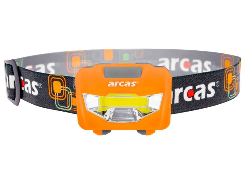 ARCAS LED-Stirnlampe, COB, 3 W, 120 lm, 4 Funktionen, inkl. Batterien von ARCAS