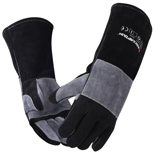 ARCCAPTAIN Schweißerhandschuhe Handschuhe Grillhandschuhe Hitze-/Feuerbeständigkeit von 932 ℉ für Schutzarbeit bei Stick, Mig, Forge, BBQ, Grill, Kamin, Back und Herdarbeiten ARCCAPTAIN Schweißerhandschuhe Handschuhe Grillhandschuhe Hitze-/Feuerbeständigkeit von 932 ℉ für Schutzarbeit bei Stick, Mig, Forge, BBQ, Grill, Kamin, Back und Herdarbeiten von ARCCAPTAIN