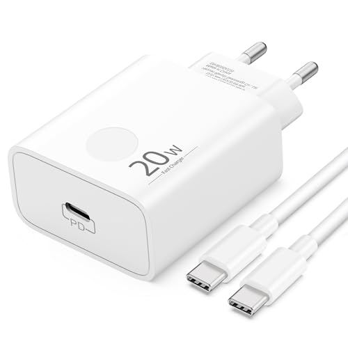 USB C Ladegerät für iPhone 16 15 Pro Max 16e Ladekabel, für iPad Pro Air Mini, Google Pixel 9/8/7/6, 20W USB-C Stecker Netzteil Adapter PD Fast Charger Schnellladekabel Zubehör und 2m Typ-C Kabel von ARCCRA