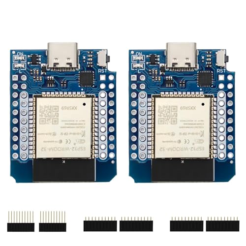 ARCELI 2 Stück D1 ESP32 Mini WiFi Modul, Typ-C Drahtlos WiFi + Bluetooth Dual Core CPU Internet Entwicklungsboard kompatibel mit Arduino von ARCELI