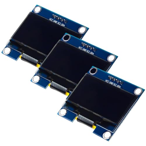 ARCELI 3 Stück 1,3 Zoll OLED Display I2C IIC Modul, SSH1106 Chip 128X64 Pixel Bildschirm Anzeigemodul mit weißen Zeichen kompatibel mit Arduino und Raspberry Pi von ARCELI