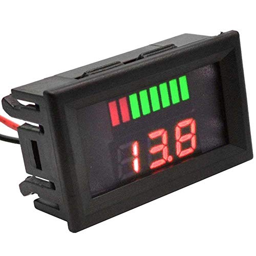 ARCELI Auto Marine Motorrad LED Digital Voltmeter Spannungsmesser Batterieanzeige 12V-60V (rot) von ARCELI