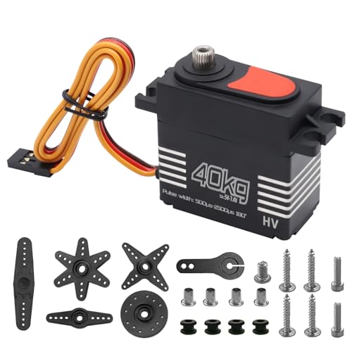 ARCELI Digital RC Servo, 40KG Metall Motor Servo Modellbau Lenkung mit Metallgetriebe, High Torque Metal Gear Digital Servo für RC Modelle 1/8 1/10 RC Auto, Roboter ARCELI Digital RC Servo, 40KG Metall Motor Servo Modellbau Lenkung mit Metallgetriebe, High Torque Metal Gear Digital Servo für RC Modelle 1/8 1/10 RC Auto, Roboter von ARCELI