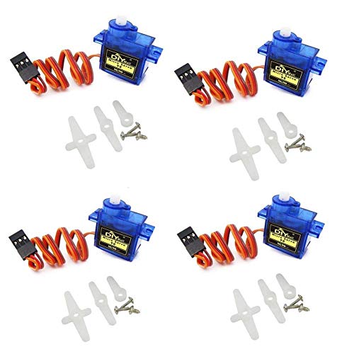 ARCELI Flugzeug 9g Mini Servo mit Zubehör für Arduino 450 RC Hubschrauber Flugzeug Auto Boot (Packung mit 4 Stück) von ARCELI