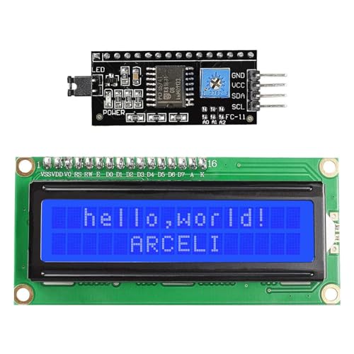 ARCELI IIC I2C TWI 1602 LCD Modul Display, Serielle 16x2 Display Module, Kompatibel mit Raspberry Pi Pico von ARCELI