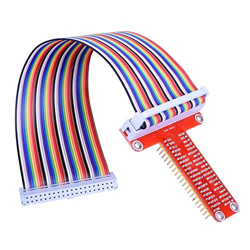 ARCELI RPi GPIO Breakout-Erweiterungskarte + Flachbandkabel + T-Typ GPIO-Adapter 20 cm FC40 40-Pin-Flachbandkabel für Raspberry Pi 3 2 Modell B & B + SC05 von ARCELI