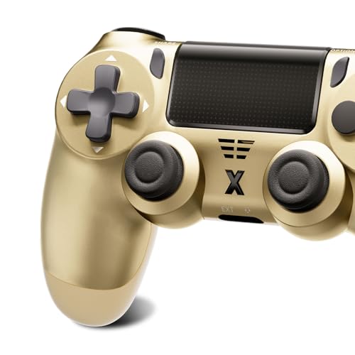 ARCELI Wireless Controller, Upgraded Controller Wireless for PS-4/Slim/PC, Bluetooth Gamepad Joystick with Dual Vibration/Touch Panel/ 3.5mm Audio Jack(Gold) von ARCELI