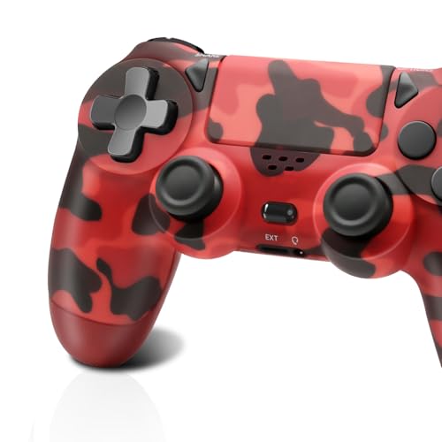 ARCELI Wireless Controller for PS4 -Controller Wireless for PS4/Pro/PC/Slim, Upgraded Bluetooth Gamepad Joystick with Dual Vibration Touch Panel 3.5mm Audio Jack Six-Axis(Red Camouflage) von ARCELI