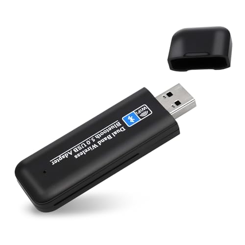 USB WLAN Stick, 1300Mbit/s USB WLAN Adapter, mit Bluetooth 5.0 Dual Band WiFi Stick (5,8GHz / 2,4GHz), WLAN Adapter USB3.0, WLAN Stick für PC Kompatibel mit Windows XP/11/10/8.1/8/7/Mac OS von ARCELI