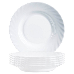 6 ARCOROC Suppenteller Trianon White weiß 22,5 cm von ARCOROC